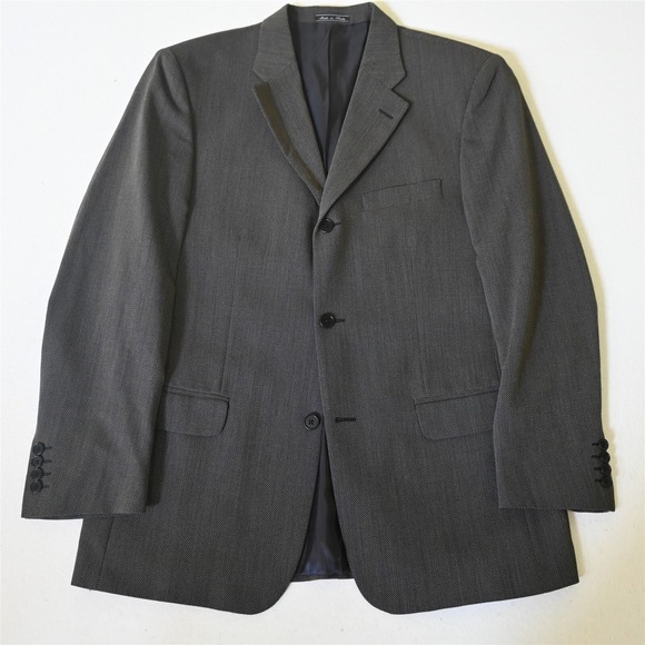 Bachrach 42R Blue Barleycorn Italy Made Mens Blazer Suit Jacket‎ Sport Coat